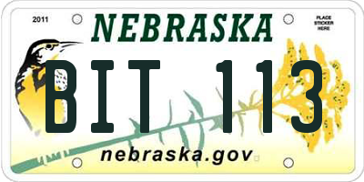 NE license plate BIT113