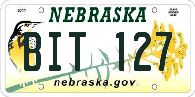 NE license plate BIT127