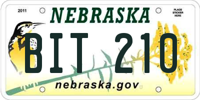 NE license plate BIT210