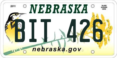 NE license plate BIT426
