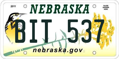 NE license plate BIT537