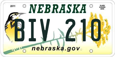 NE license plate BIV210