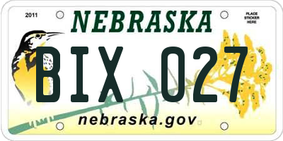 NE license plate BIX027