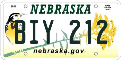 NE license plate BIY212