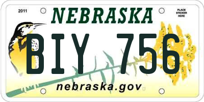 NE license plate BIY756