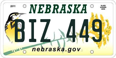 NE license plate BIZ449
