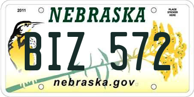 NE license plate BIZ572