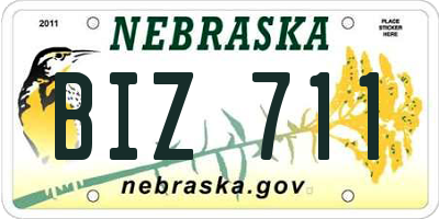 NE license plate BIZ711