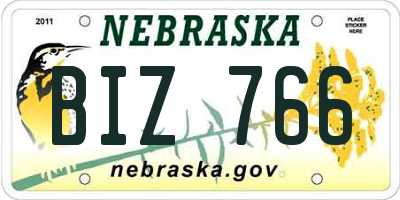 NE license plate BIZ766