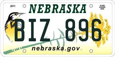 NE license plate BIZ896