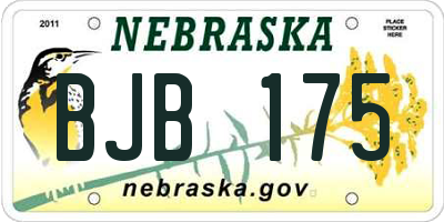 NE license plate BJB175