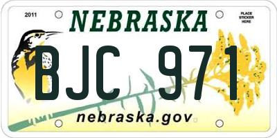 NE license plate BJC971