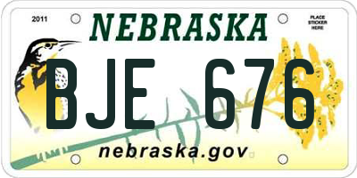 NE license plate BJE676
