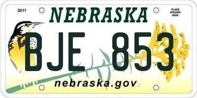NE license plate BJE853