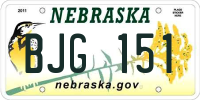 NE license plate BJG151