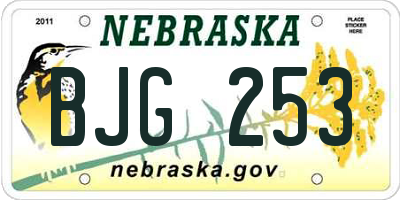 NE license plate BJG253