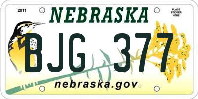 NE license plate BJG377