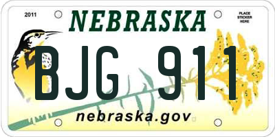 NE license plate BJG911