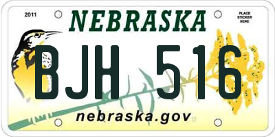 NE license plate BJH516
