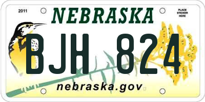 NE license plate BJH824