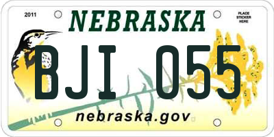 NE license plate BJI055