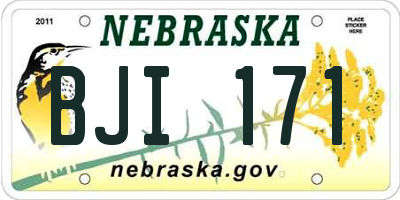 NE license plate BJI171