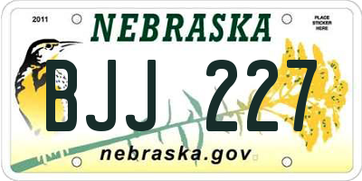 NE license plate BJJ227