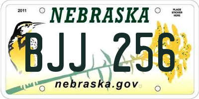 NE license plate BJJ256