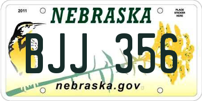 NE license plate BJJ356