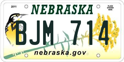 NE license plate BJM714