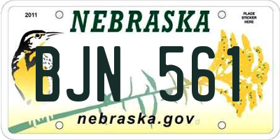 NE license plate BJN561