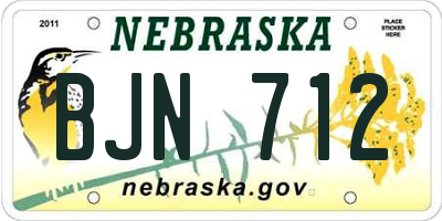 NE license plate BJN712
