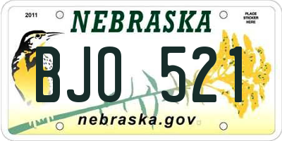 NE license plate BJO521