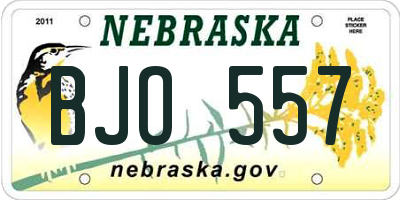 NE license plate BJO557