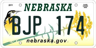 NE license plate BJP174