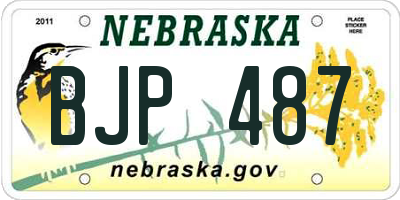 NE license plate BJP487