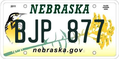 NE license plate BJP877