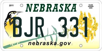 NE license plate BJR331
