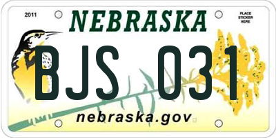 NE license plate BJS031