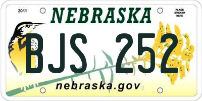 NE license plate BJS252