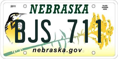 NE license plate BJS711