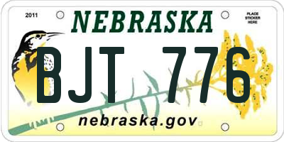 NE license plate BJT776