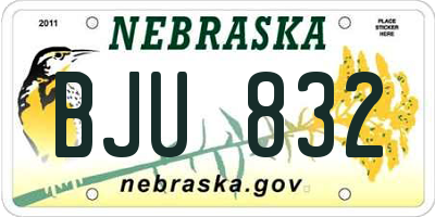 NE license plate BJU832