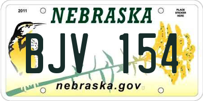 NE license plate BJV154