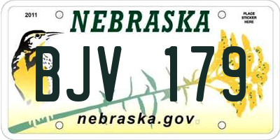 NE license plate BJV179