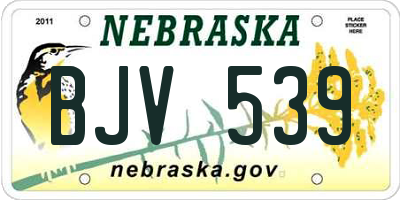 NE license plate BJV539