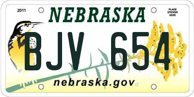 NE license plate BJV654