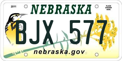 NE license plate BJX577