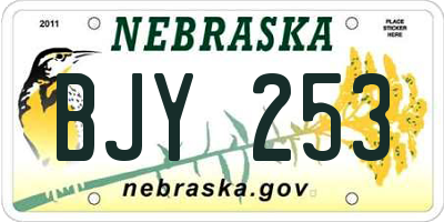 NE license plate BJY253