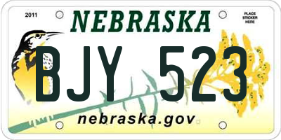NE license plate BJY523